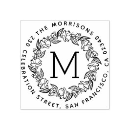 Rücksendeadresse für den Familiennamen der Round-W Gummistempel