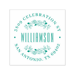 Rücksendeadresse für den Familiennamen von Round-F Permastempel