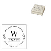 Rücksendeadresse für den Nachnamen der Monogram-Fa Gummistempel (Stempel)