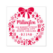 Rücksendeadresse für den Namen der Familie der Wei Permastempel (Design)