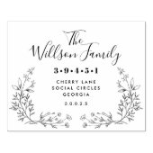 Rücksendeadresse für den Namen der Krustenfamilie  Gummistempel (Prägung)