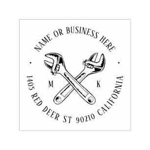 Rücksendeadresse für den Namen der Vintagen Schrau Permastempel