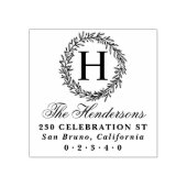 Rücksendeadresse für den Namen von Monogram-Skript Gummistempel (Prägung)