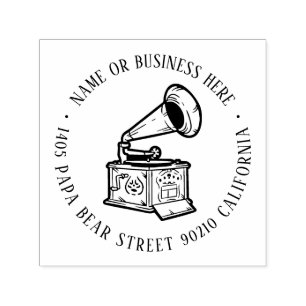 Rücksendeadresse für den Vintagen Musikaufzeichenn Permastempel