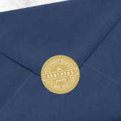 Rücksendeadresse für die bearbeitbare Farbbandfami Runder Aufkleber