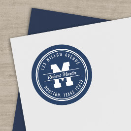 Rücksendeadresse für die benutzerdefinierte Farbva Runder Aufkleber