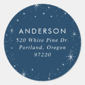 Rücksendeadresse für die Hell Stars Navy Runder Aufkleber (Vorderseite)