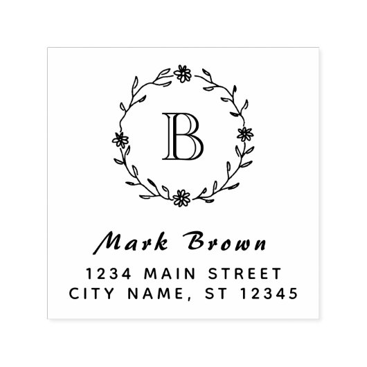Rücksendeadresse für die Klassische Laurel Wreath  Permastempel (Design)
