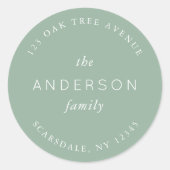 Rücksendeadresse für die Light-Sage-Familie Runder Aufkleber (Vorderseite)