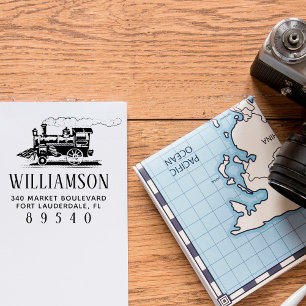 Rücksendeadresse für die Stammzugfolge Retro Permastempel