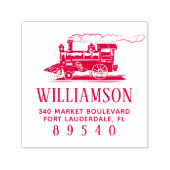 Rücksendeadresse für die Stammzugfolge Retro Permastempel (Design)