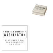 Rücksendeadresse für die Typografie aus Edelholz Gummistempel (Stempel)