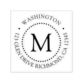 Rücksendeadresse für Dot-Frame-Monogramme mit benu Permastempel