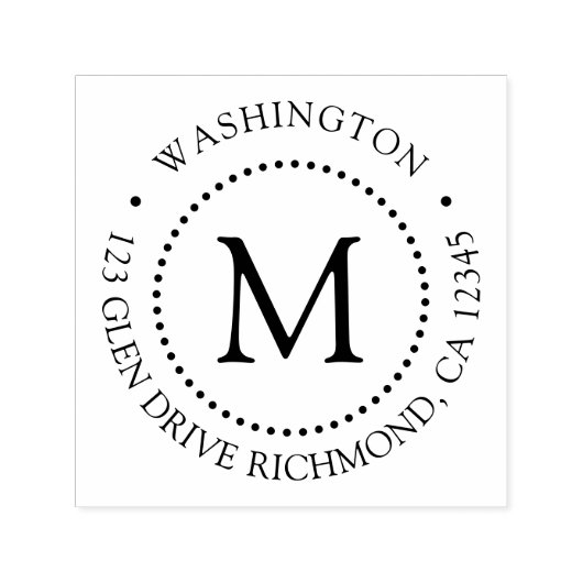 Rücksendeadresse für Dot-Frame-Monogramme mit benu Permastempel (Design)