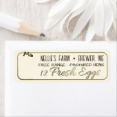 Rücksendeadresse für Eierkarton mit Henne (Insitu)