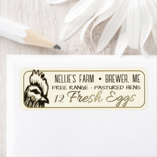 Rücksendeadresse für Eierkarton mit Henne (Insitu)