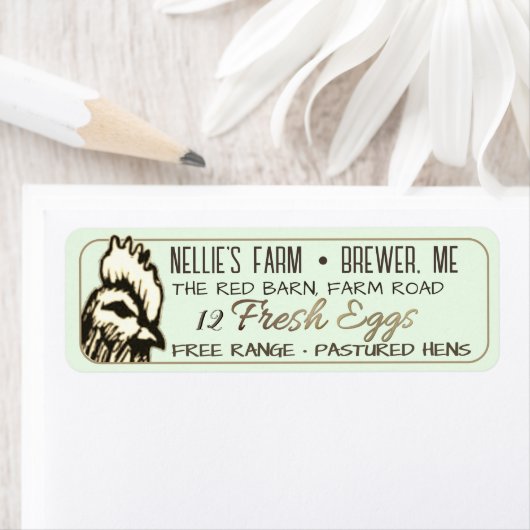 Rücksendeadresse für Eierkarton mit Henne (Insitu)