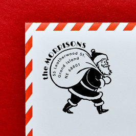 Rücksendeadresse für einen Vintagen Weihnachtsfeie Permastempel
