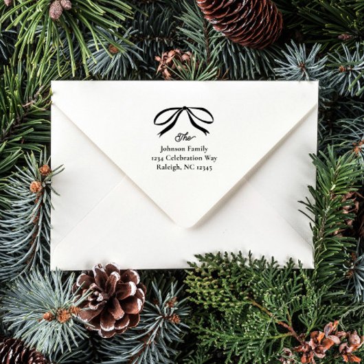 Rücksendeadresse für einfache Bow-Familie Permastempel