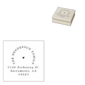 Rücksendeadresse für einfache Herz-Elegante Typogr Gummistempel (Stempel)