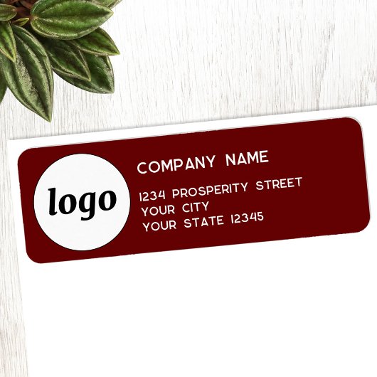 Rücksendeadresse für einfache Logofirmen Burgundy