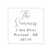 Rücksendeadresse für einfache Skriptbuchstaben Fam Gummistempel (Prägung)