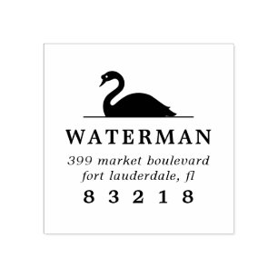 Rücksendeadresse für einfache Swan-Silhouette Gummistempel