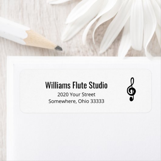 Rücksendeadresse für einfache Treble Clef Musiksym (Insitu)