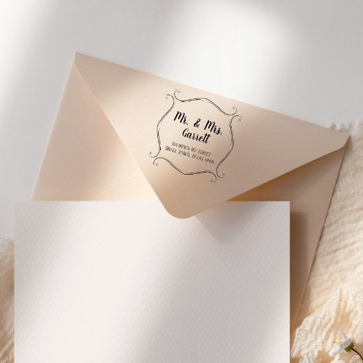 Rücksendeadresse für einfachen Scroll Familienname Gummistempel