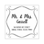 Rücksendeadresse für einfachen Scroll Familienname Gummistempel (Prägung)