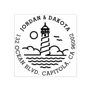 Rücksendeadresse für einfaches Leuchtturm Gummistempel