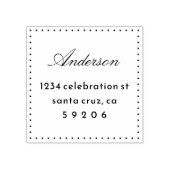 Rücksendeadresse für Elegante Dots Script-Familie Gummistempel (Prägung)
