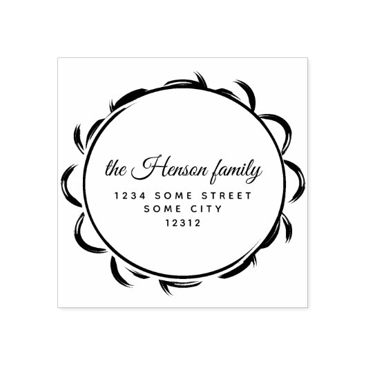 Rücksendeadresse für Elegante Frame Script-Familie Gummistempel (Prägung)