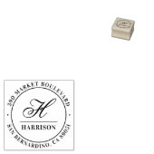 Rücksendeadresse für elitäre Skriptmonogramm-Famil Gummistempel (Stempel)