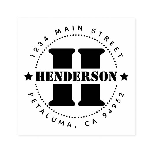 Rücksendeadresse für Familienname erstellen Gummistempel (Prägung)