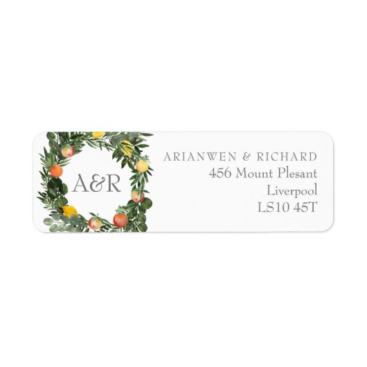 Rücksendeadresse für FruchtBouquet (Vorne)