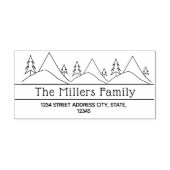 Rücksendeadresse für Gebirge und Bäume Gummistempel (Prägung)