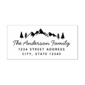 Rücksendeadresse für Gebirge und Bäume Gummistempel (Prägung)