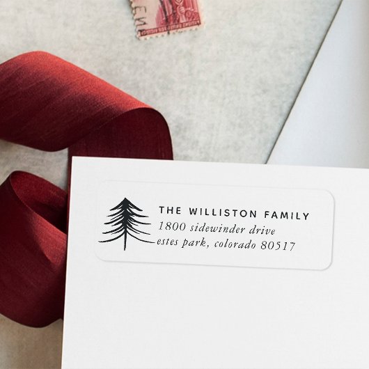 Rücksendeadresse für gezeichnete Pine Holiday