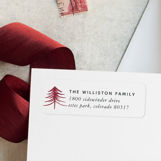 Rücksendeadresse für gezeichnete Pine Holiday