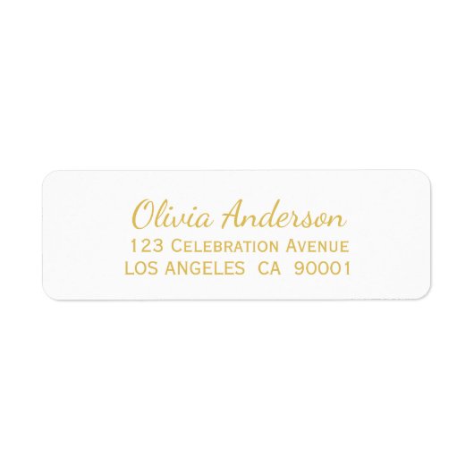 Rücksendeadresse für Gold Text (Vorne)