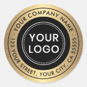 Rücksendeadresse für goldene Farbverläufe Runder Aufkleber (Vorderseite)