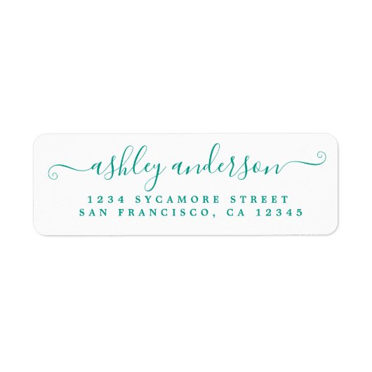 Rücksendeadresse für grüne Tinte Chic Script (Vorne)