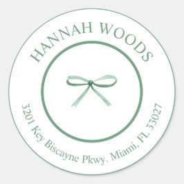 Rücksendeadresse für grünes Bogen Runder Aufkleber