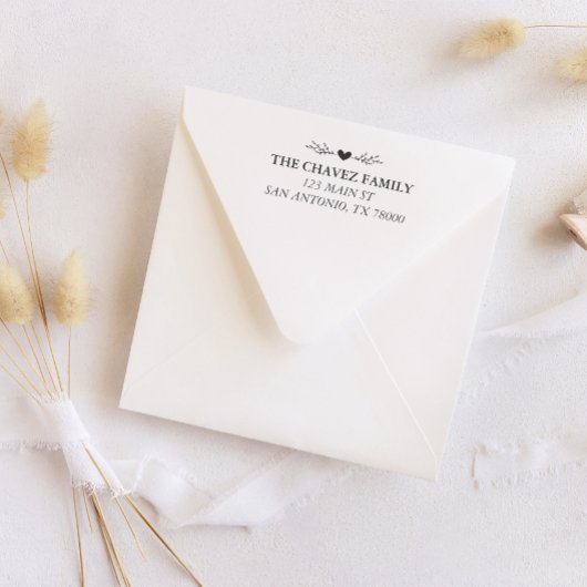 Rücksendeadresse für Herzfamilien Permastempel