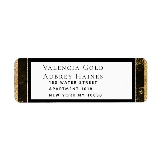 Rücksendeadresse für Hochzeiten in Granit und Gold (Vorne)