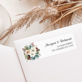 Rücksendeadresse für Hochzeiten mit Aquarellblumen