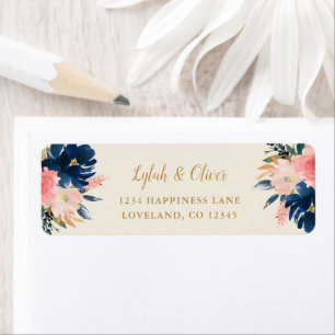 Rücksendeadresse für Hochzeiten von Navy Blush & G