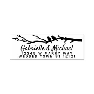 Rücksendeadresse für Hochzeitnamen Zweigstelle V Permastempel