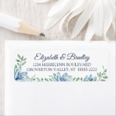 Rücksendeadresse für Hochzeitsfeiern mit blauem Bl (Insitu)